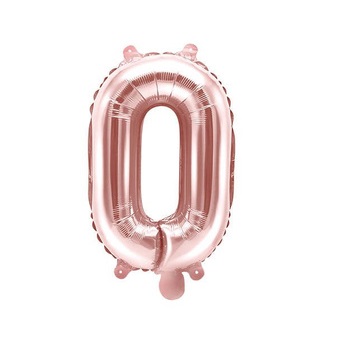 Balon bez helu: Litera "O" - różowe złoto, 35cm