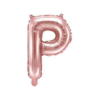 Balon bez helu: Litera "P" - różowe złoto, 35cm