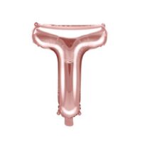 Balon bez helu: Litera “T” – różowe złoto, 35cm – Dekoracje imprezowe – Szalony.pl