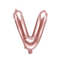 Balon bez helu: Litera “V” – różowe złoto, 35cm – Dekoracje imprezowe – Szalony.pl