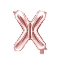 Balon bez helu: Litera “X” – różowe złoto, 35cm – Dekoracje imprezowe – Szalony.pl