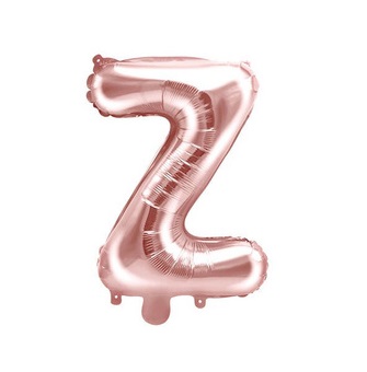 Balon bez helu: Litera "Z" - różowe złoto, 35cm