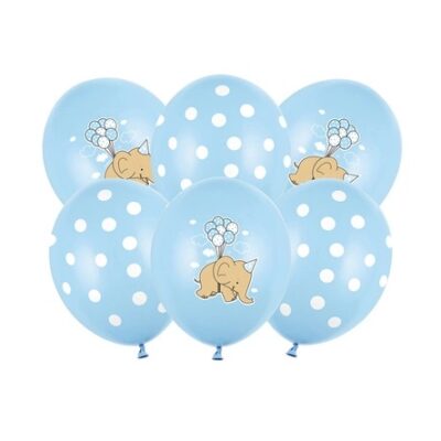 Balony bez helu: Słonik, baby pastel blue – 6szt – Dekoracje imprezowe – Szalony.pl