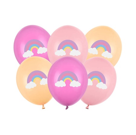 Balony bez helu: Rainbow, 6 szt.