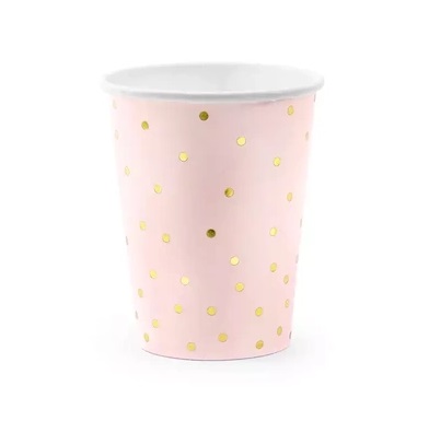 Kubeczki jasny róż, kropki, 260ml – Dekoracje imprezowe – Szalony.pl