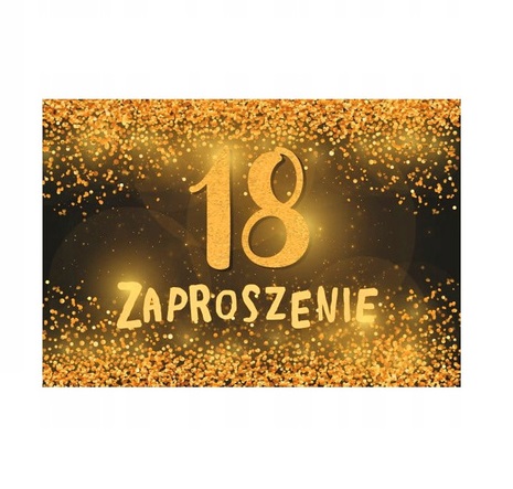 Zaproszenia - 18, złote kropki