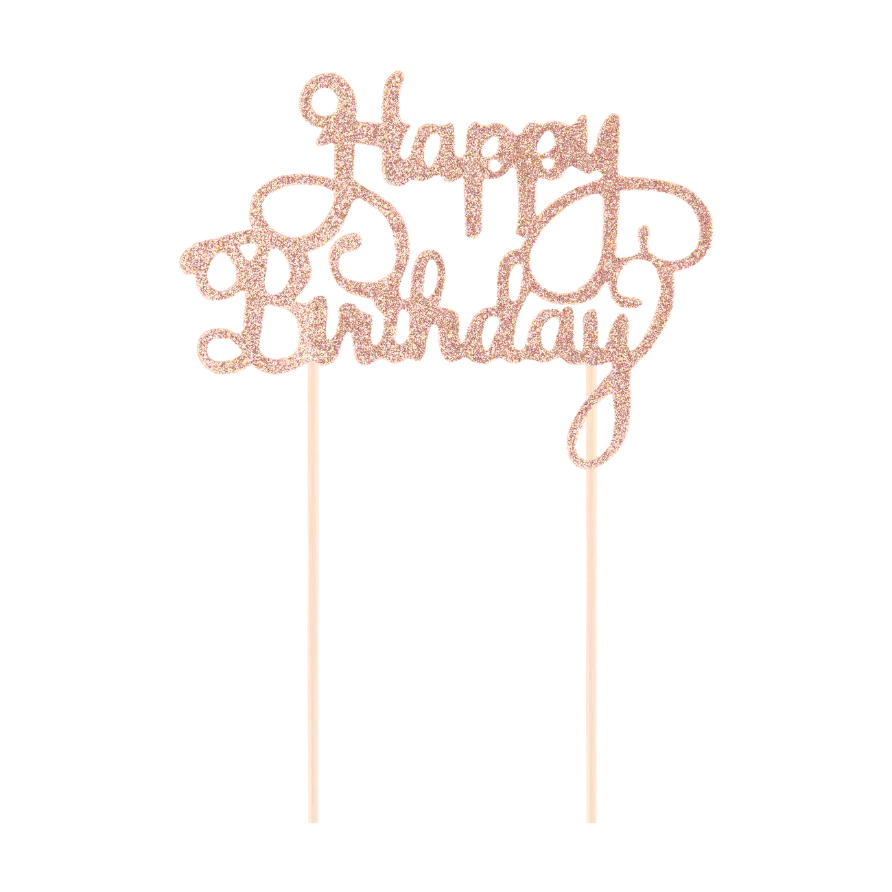 Topper na tort – Happy Birthday, różowo-złoty – Dekoracje imprezowe – Szalony.pl