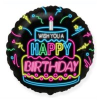 Balon bez helu: Happy Birthday, tort, 18″ – Balony bez helu – Szalony.pl