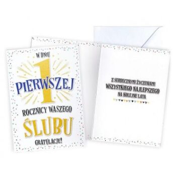 Kartka urodzinowa – W dniu 1 rocznicy – Kartki na rocznicę ślubu – Szalony.pl