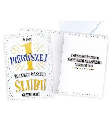 Kartka urodzinowa - W dniu 1 rocznicy. Szalony.pl - Sklep imprezowy.