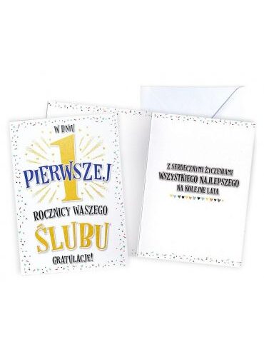 Kartka urodzinowa - W dniu 1 rocznicy. Szalony.pl - Sklep imprezowy.