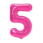 Balon bez helu: cyfra 5 – 85cm, ciemnoróżowa – Balony bez helu – Szalony.pl