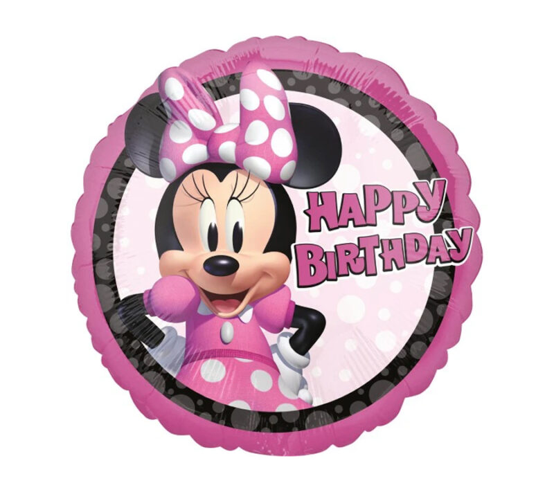 Balon bez helu: Minnie, Happy Birthday, 18"