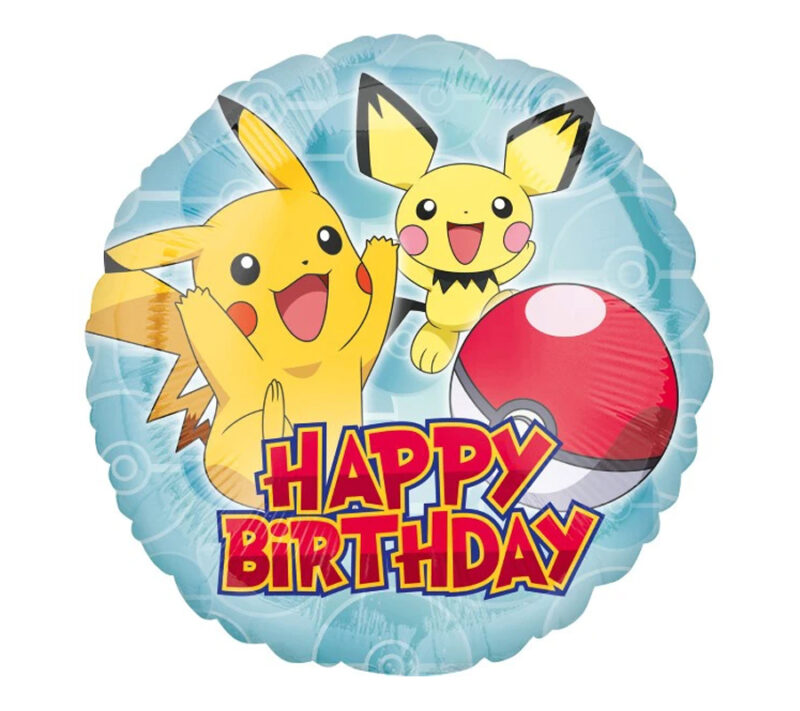 Balon bez helu: Pikachu, Happy Birthday, 18". Szalony.pl - Sklep imprezowy.