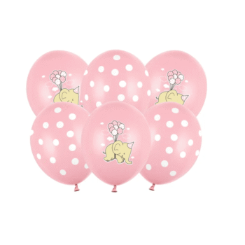 Balony 30cm – Słonik, różowy 6szt – Balony bez helu – Szalony.pl