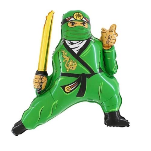 Balon bez helu: Ninja, zielony