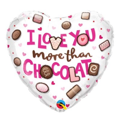 Balon bez helu: Love you more than chocolate – Dekoracje imprezowe – Szalony.pl