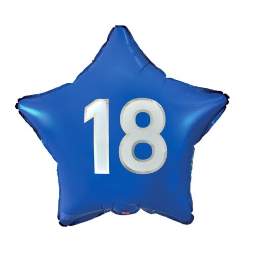 Balon bez helu: Gwiazdka - 18 lat - granatowa