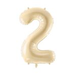 Balon bez helu: Cyfra 2 – 72cm – beżowa – Dekoracje imprezowe – Szalony.pl