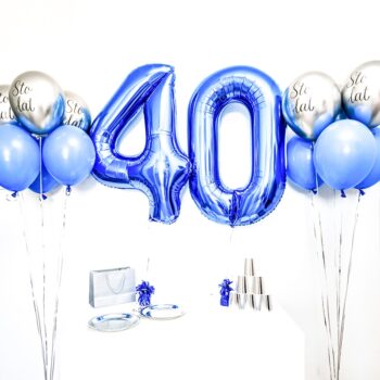 Bukiet balonowy: BLUE PARTY (dowolne cyfry) – 16 urodziny – Szalony.pl