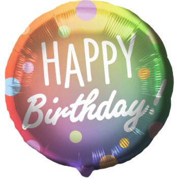 Balon bez helu: Happy birthday, tęczowy – Balony bez helu – Szalony.pl