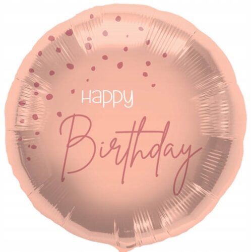 Balon z helem: Happy birthday, różówy