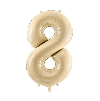 Balon bez helu: Cyfra 8 – 72cm – beżowa – Balony bez helu – Szalony.pl
