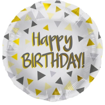 Balon  bez helu: Happy birthday, trójkąty – Balony bez helu – Szalony.pl