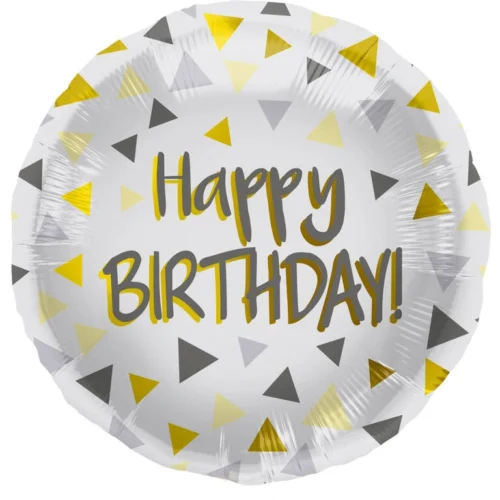 Balon  bez helu: Happy birthday, trójkąty
