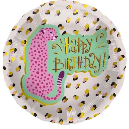 Balon z helem: Happy birthday, różowa pantera