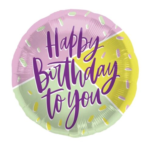 Balon z helem: Happy birthday, posypka