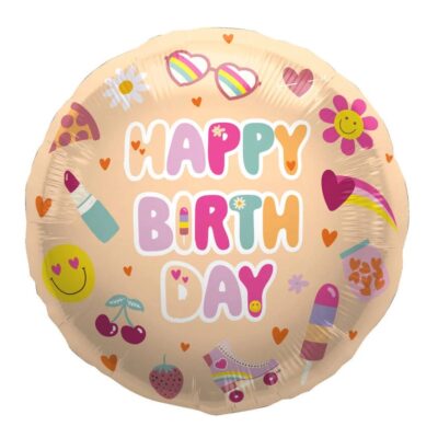 Balon bez helu: Happy birthday, girly – Dekoracje imprezowe – Szalony.pl