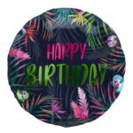 Balon bez helu: Happy birthday, tropikalny neon – Dekoracje imprezowe – Szalony.pl