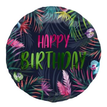 Balon bez helu: Happy birthday, tropikalny neon – Balony bez helu – Szalony.pl