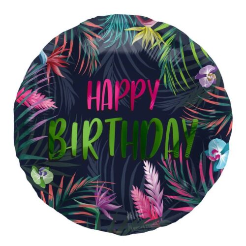 Balon z helem: Happy birthday, tropikalny neon