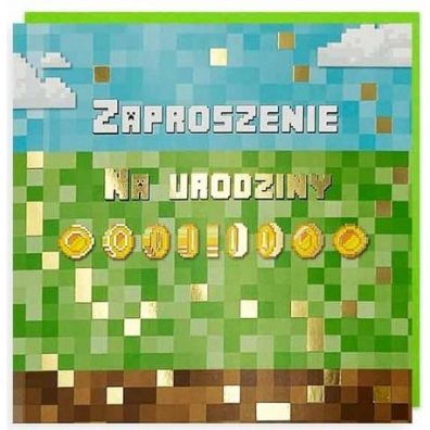 Zaproszenia premium - Minecraft. Szalony.pl - Sklep imprezowy.