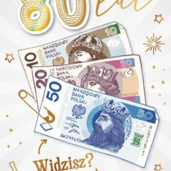 Kartka urodzinowa – 80 lat “Widzisz?”, biała – Kartki na 80 urodziny – Szalony.pl