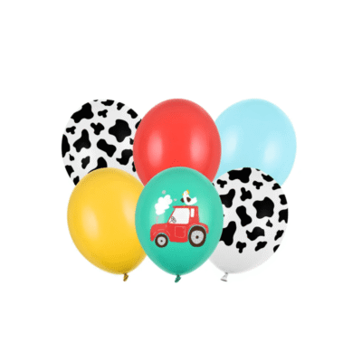 Balony bez helu: Traktor, 30cm, 6szt. – Balony gumowe – Szalony.pl