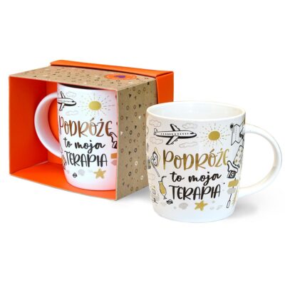 Kubek Top – Podróże to moja terapia – Prezenty – Szalony.pl