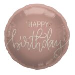 Balon bez helu: Happy birthday, creme rose – Dekoracje imprezowe – Szalony.pl