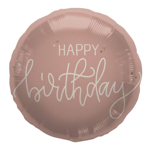 Balon z helem: Happy birthday, creme rose