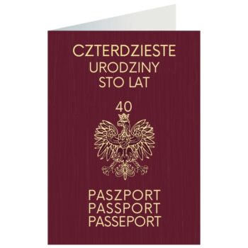 Kartka okolicznościowa – Paszport, 40 urodziny – Kartki na 40 urodziny – Szalony.pl