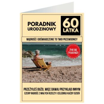 Kartka okolicznościowa – Poradnik, 60 lat – Kartki na 60 urodziny – Szalony.pl