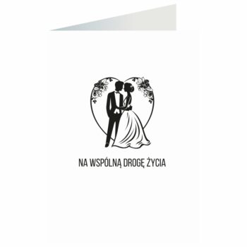 Kartki okolicznościowe – Ślub, para w sercu – Kartki ślubne – Szalony.pl