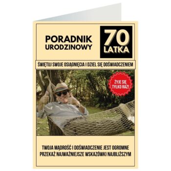 Kartka okolicznościowa – Poradnik, 70 lat – Kartki na 70 urodziny – Szalony.pl