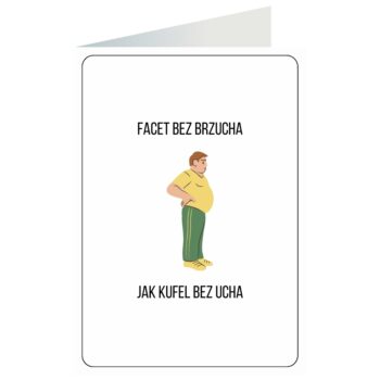 Kartka okolicznościowa – Facet bez brzucha – Kartki Inne – Szalony.pl