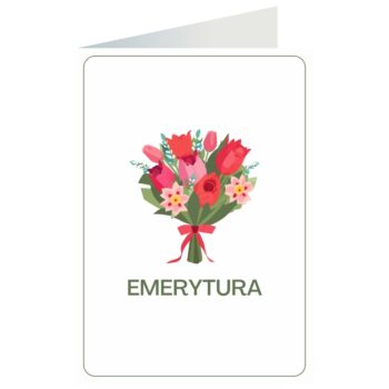 Kartka okolicznościowa – Emerytura, bukiet – Kartki na emeryturę – Szalony.pl