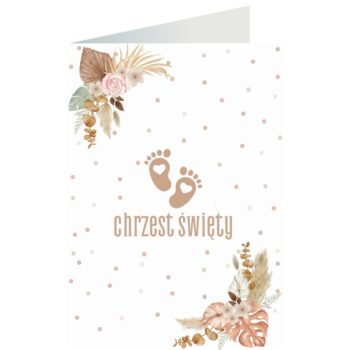 Kartka okolicznościowa – Chrzest święty, stópki – Kartki na chrzest – Szalony.pl
