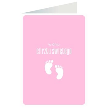 Kartka okolicznościowa – Chrzest święty, różowa – Kartki na chrzest – Szalony.pl