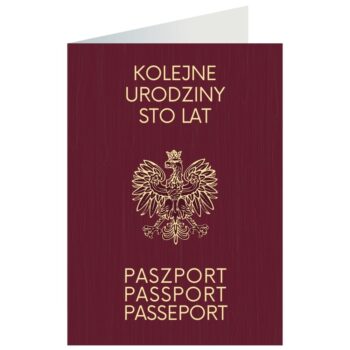 Kartka okolicznościowa – Paszport, sto lat – Kartki na ogólne urodziny – Szalony.pl